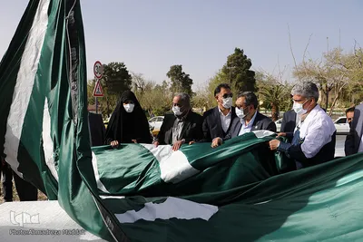 آیین رونمایی از المان و پرچم «یا مهدی (عج)» در شیراز‎‎