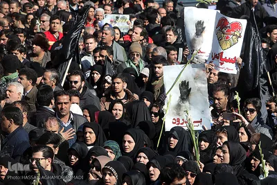 مراسم تشییع ۱۶آتش نشان شهید حادثه  پلاسکو