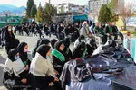 وداع با شهید گمنام در مدرسه دخترانه امام حسین(ع)