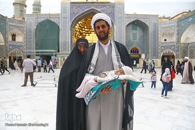 عمامه گذاری طلاب در آستان بانوی کرامت