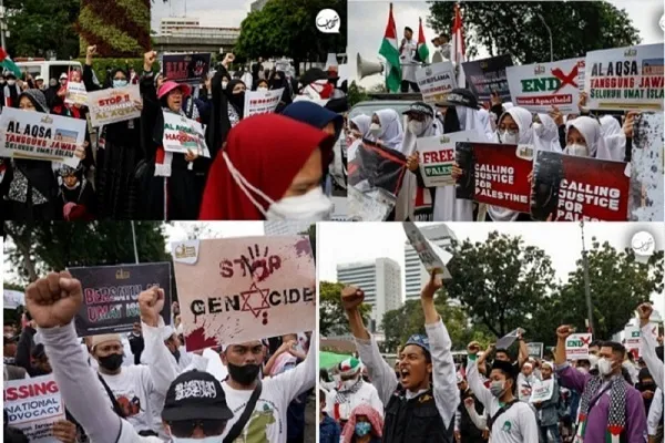 انډونېشيا کښې د صهيونېسټ رژيم په خلاف احتجاجي مظاهرې