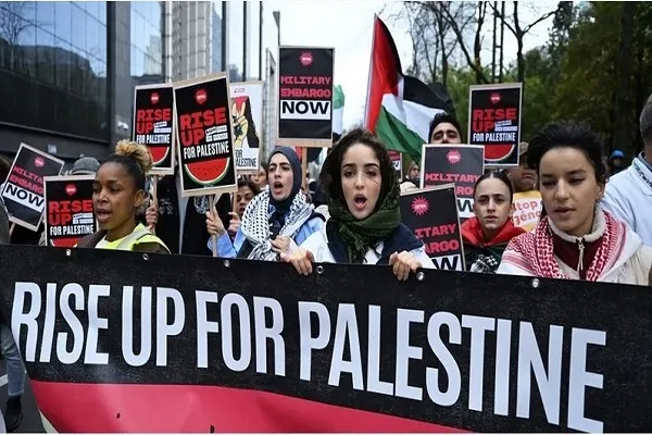 تظاهرات حمایت از فلسطین در بروکسل + عکس