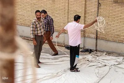 آیین سنتی پوش کشی در خانه امام حسینی یزد‎
