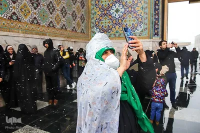 بارش اولین برف زمستانی در مشهد ـ حرم رضوی