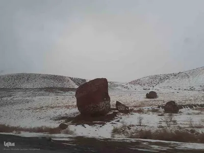 بارش برف در محورهای مواصلاتی شهرستان اهر