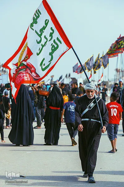 پیاده روی اربعین زائرین عراقی در مسیر بصره به کربلا