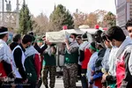 وداع دانش‌آموزان بیرجندی با شهدای گمنام