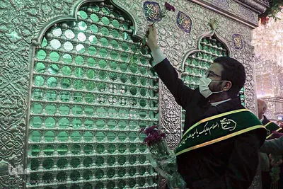 تجدید میثاق خدام حرم مطهر حضرت سیدعلاءالدین حسین(ع) با حضرت احمدبن موسی(ع)‎‎