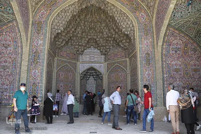 مسافران و گردشگران نوروزی در مسجد نصیرالملک‎‎