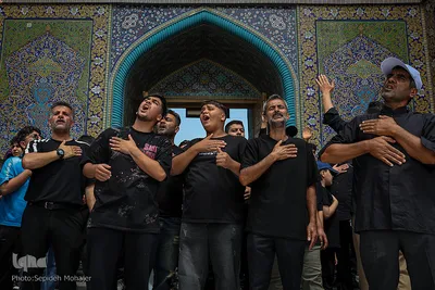 حرم مطهر رضوی در سوگ علمدار کربلا