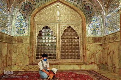 گردهمایی اعضای مجمع قاریان قرآن کریم مسجد آقا باباخان در حرم شاهچراغ‎‎(ع)