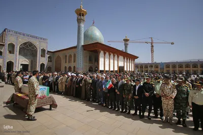 وداع و تشییع تکاور شهید محمد آزادی در حرم شاهچراغ(ع)