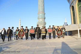 آیین تعویض پرچم گنبد آستان مسجد مقدس جمکران در آستانه ایام فاطمیه