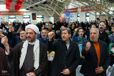 مراسم چهلم شهدای حوادث دی‌ماه در گلستان شهدای اصفهان