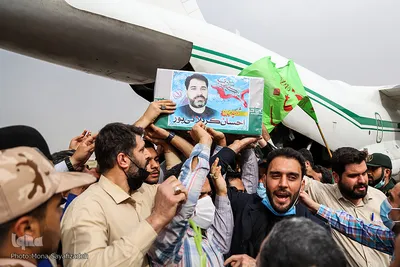 استقبال از پیکر شهید احسان کربلایی‌پور در اهواز