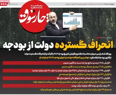صفحات نخست روزنامه‌های ‌چهارشنبه ۱۷ دی ۱۴۰۴
