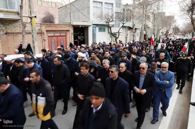 مراسم تشییع و تدفین شهید "احسان غمی تازه کندی" اولین شهید اهری جنگ رمضان در اهر
