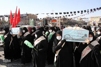 استقبال و تشییع چهار شهید گمنام در یزد‎