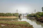 به دلیل کاهش آب رودخانه ی کارون خشکی های بسیار از دل آن بیرون زده است.