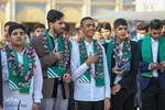 استقبال از حافظان قرآن و ادای احترام به شهدای حرم شاهچراغ(ع)‎‎