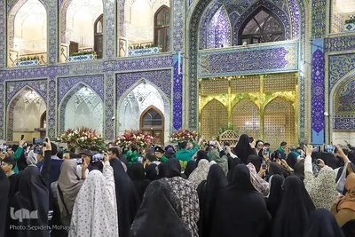 حرم مطهر رضوی در شب نیمه شعبان
