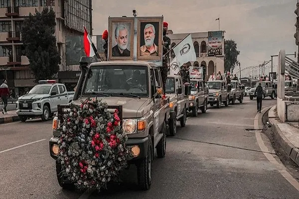 راهپیمایی خودرویی در بغداد برای یادبود شهید سلیمانی و ابومهدی المهندس