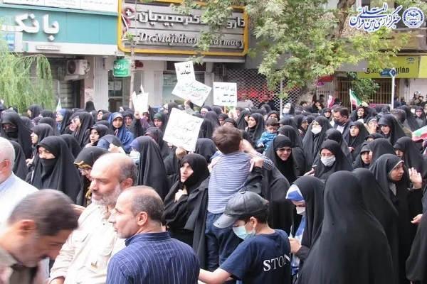 راهپیمایی مردم ساری علیه حمله تروریستی عوامل استکبار در شیراز و آمل