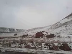 بارش برف در محورهای مواصلاتی شهرستان اهر
