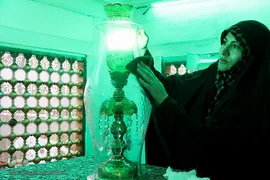 مراسم غبارروبی و عطرافشانی حرم مطهر علی بن حمزه(ع)‎‎