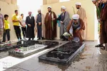 غبار روبی گلزارشهداء همزمان باآغاز هفته دفاع مقدس در ملایر‎