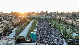 مراسم نماز عید قربان در جوار حرم امام حسین و برادرش عباس (ع)