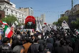 عکس | تشییع پیکر ۳ شهید تجاوز آمریکایی صهیونی در مشهد