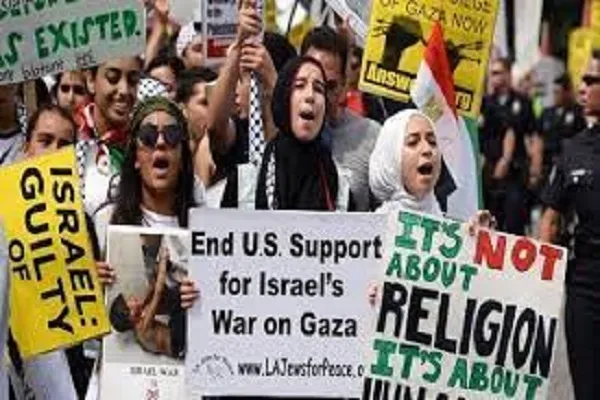 فیلم | تظاهرات حامیان فلسطین در مقابل کاخ سفید