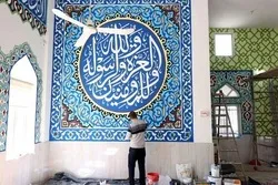 فلسطین کی مساجد کی دیواروں پر خطاطی سے آرائش