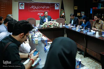 نشست خبری علی اصغر جعفری، رئیس سازمان هنری و امور سینمایی دفاع مقدس