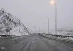 بارش برف در محورهای مواصلاتی شهرستان اهر