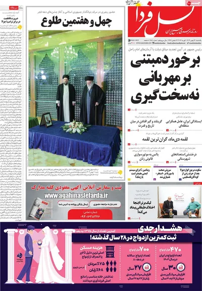 صفحات نخست روزنامه‌های یکشنبه ۱۲ بهمن ۱۴۰۴