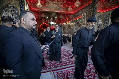حرکت دسته‌های عزاداری به سمت حرم حضرت عباس(ع)