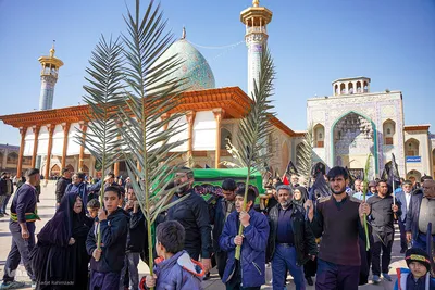 قرائت خطبه فدکیه و عرض تسلیت هیات مذهبی به حضرت شاهچراغ (ع)