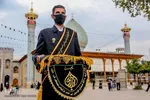 آیین تعویض پرچم گنبد آستان حضرت شاهچراغ (ع)‎‎