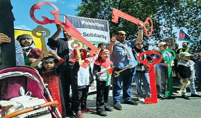 İngiliz halkı Gazze’ye destek amacıyla büyük bir gösteri düzenledi