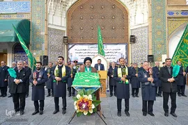 اهتزاز پرچم گنبد منور حضرت عبدالعظیم (ع)