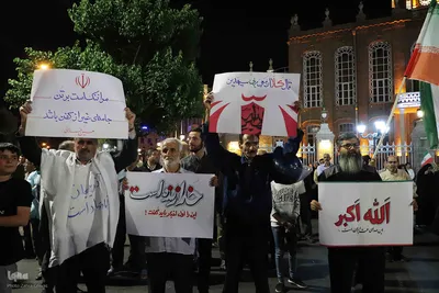 تجمع مردمی محکومیت تجاوز آمریکا به کشور در تبریز