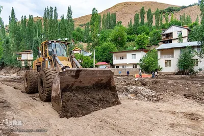 خسارات سیل در روستای ناریان طالقان