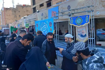 برپایی موکب‌های ایرانی در نجف به مناسبت سالگرد شهادت حاج قاسم سلیمانی و ابومهدی المهندس