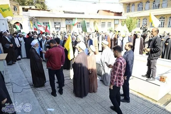 اجتماع ضد صهیونیستی طلاب، استادان و مبلغان شهرستان ساری