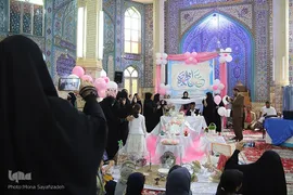 مراسم عقد یک زوج جوان در مسجد رضوان اهواز
