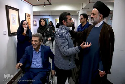 حضور حجت الاسلام والمسلمین سید رمضان موسوی مقدم، قائم مقام رئیس سازمان صداوسیما و جواد مزدآبادی، کارگردان سینما درنمایشگاه آثار برگزیده جشنواره ملی و هنری «همام»