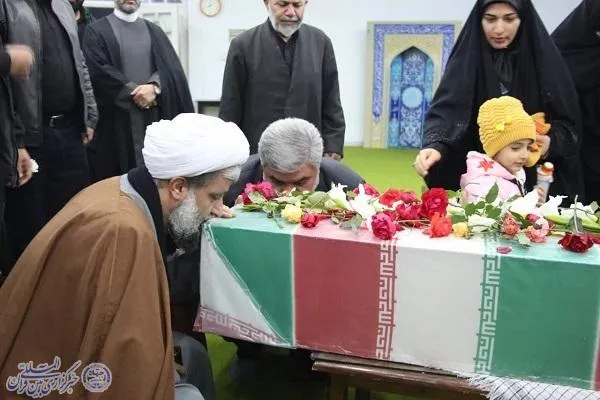 آیین وداع با پیکر شهید گمنام در اداه کل تبلیغات اسلامی مازندران