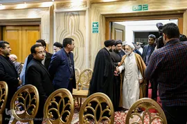 حضور حجت‌الاسلام والمسلمین غلامحسین محسنی‌اژه‌ای، سخنگوی قوه قضاییه در مراسم وداع با پیکر آیت الله هاشمی شاهرودی